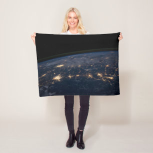 Manta Polar Luces De La Ciudad Del Sur De Estados Unidos.