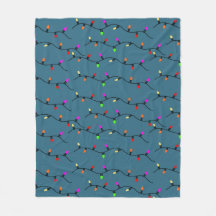 Luces de Navidad Coloridas Sobre Azul