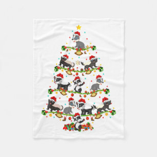 Manta Polar Luces de Tejón Navidad Santa Tejón Árbol de Navida