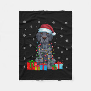 Manta Polar Luces navideñas Santa German Shorthal Dog C