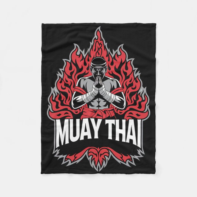Manta Polar Lucha Muay Thai - Combatiente tailandés de boxeo (Anverso)