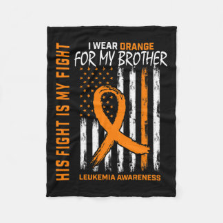 Manta Polar Lucha Usa Naranja Hermano Leucemia Cáncer Concienc