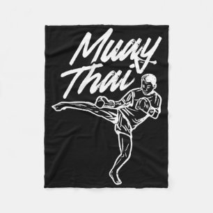 Manta Polar Luchador de artes marciales de Muay Thai luchando 