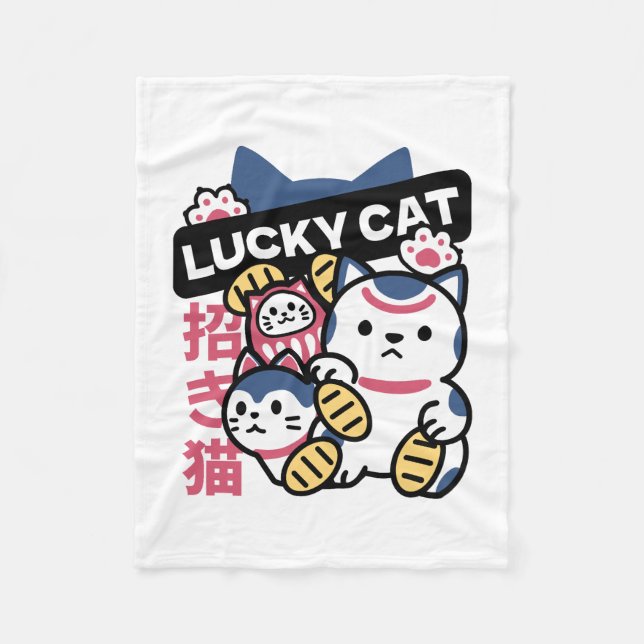 Manta Polar Lucky Cat Maneki Neko – Japanese Fortune Cat  (Anverso)