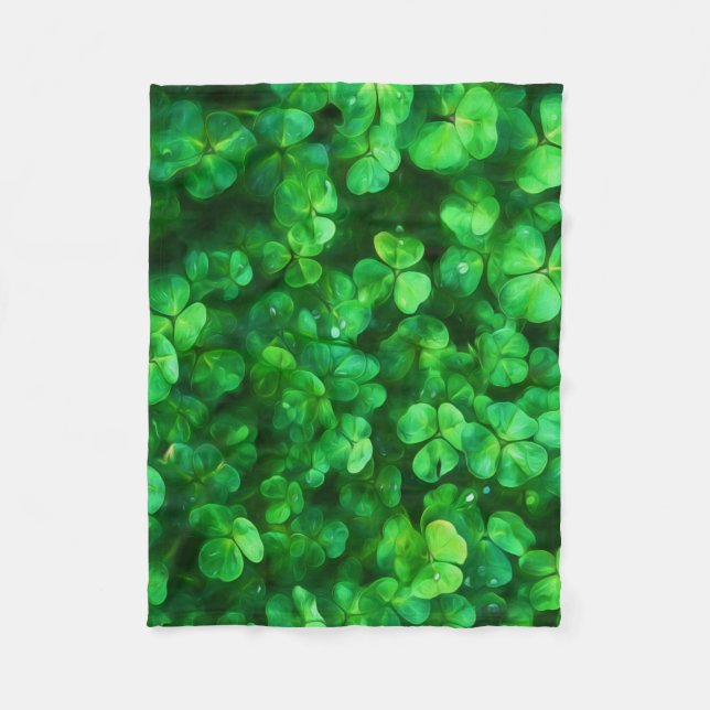 Manta Polar Lucky Celtic Irish Green Shamrock (Anverso)