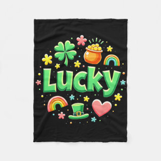 Manta Polar Lucky Charm Patricks Day Pot Of Gold Irish Shamroc