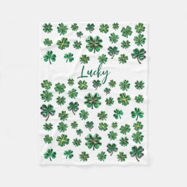 Manta Polar Lucky Clover Shamrock Fleece Blanket