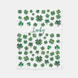 Manta Polar Lucky Clover Shamrock Fleece Blanket