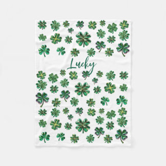 Manta Polar Lucky Clover Shamrock Fleece Blanket