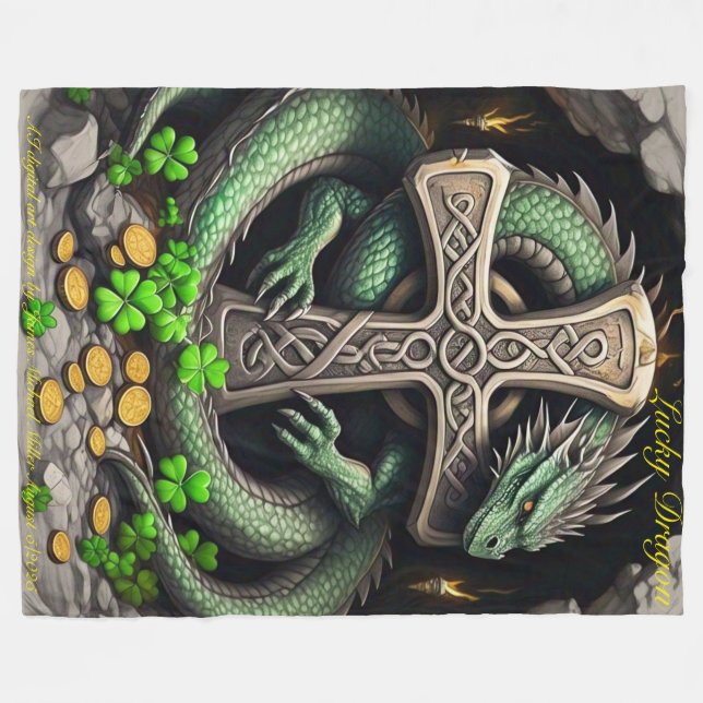 Manta Polar Lucky Dragon Fleece Blanket (Frente (Horizontal))