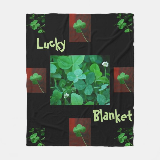 Manta Polar Lucky Four Leaf Clover Blanket (Anverso)