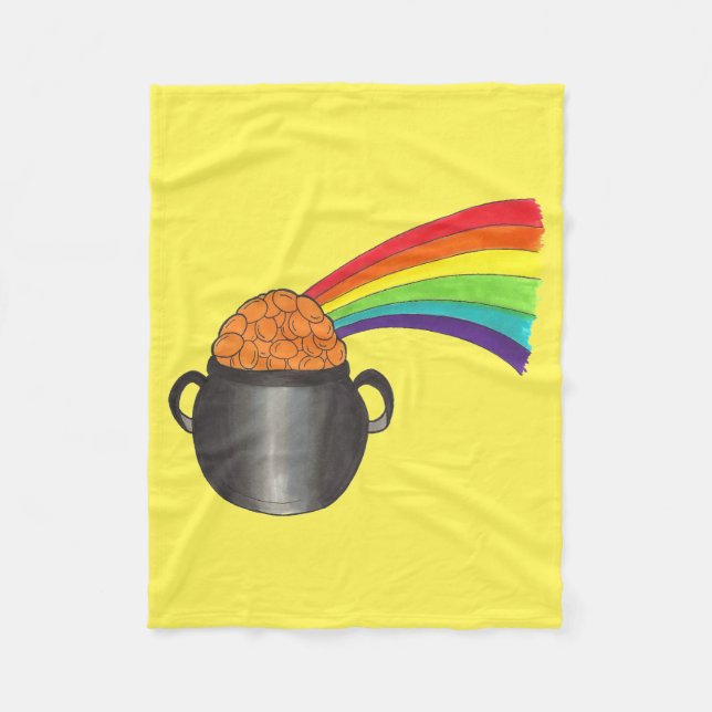 Manta Polar Lucky Pot of Gold Rainbow Saint Patrick's Day (Anverso)