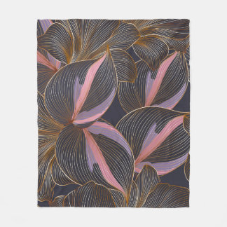 Manta Polar Lujoso fondo floral sin fisuras dorado con trop