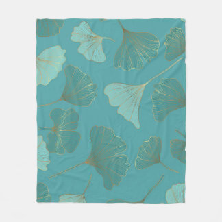 Manta Polar Lujoso Ginkgo de oro, papel pintado.
