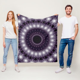 Manta Polar Luminosa encaje redondo negro y blanco