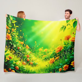 Manta Polar Luminosa escena de luz solar en los jardines