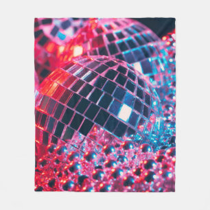 Manta Polar Luminoso fondo disco fiesta con bolas espejo ref