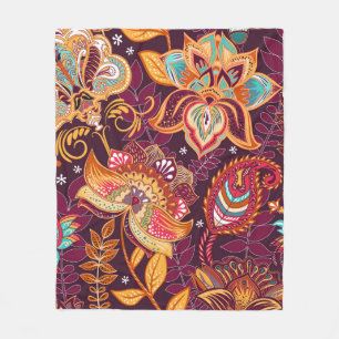 Manta Polar Luminoso patrón sin fisuras en estilo paisley. Col