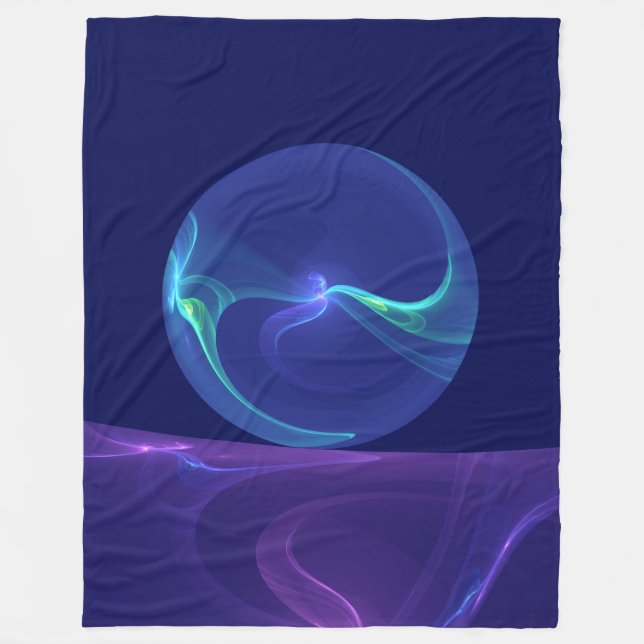 Manta Polar Luminoso sueño morado azul abstracto arte fractal (Anverso)