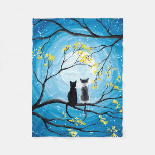Manta Polar Luna caprichosa con los gatos
