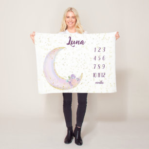 Manta Polar Luna Personalizada Y Hito Mensual De Las Estrellas