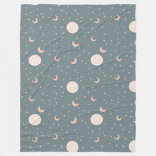Manta Polar Luna y estrellas - azul