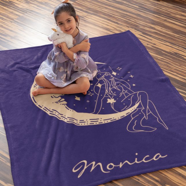 Manta Polar Luna y estrellas de mujeres celestes, boho, oro el (Subido por el creador)