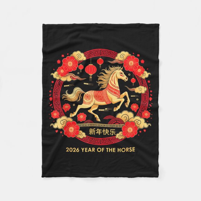Manta Polar Lunar New Year Happy Chinese New Year Of The Horse (Anverso)