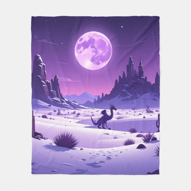 Manta Polar Lunar Wyrm Fleece Blanket – Purple Dragon Under th (Anverso)