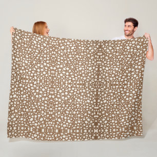 Manta Polar Lunares Blancos Divertidos sobre Fondo Beige
