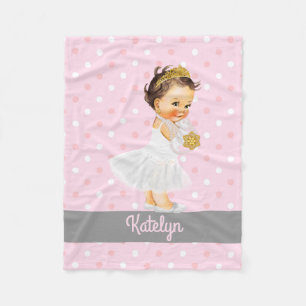 Manta Polar Lunares personalizados cuarto de niños de princes