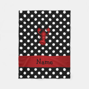 Manta Polar Lunares rojos conocidos personalizados del negro