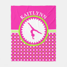 Manta Polar Lunares rosados y verdes de la gimnasia con