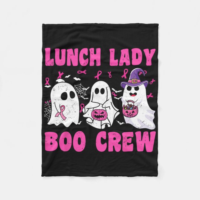Manta Polar Lunch Lady Boo Crew Calabaza Halloween Breve Cance (Anverso)