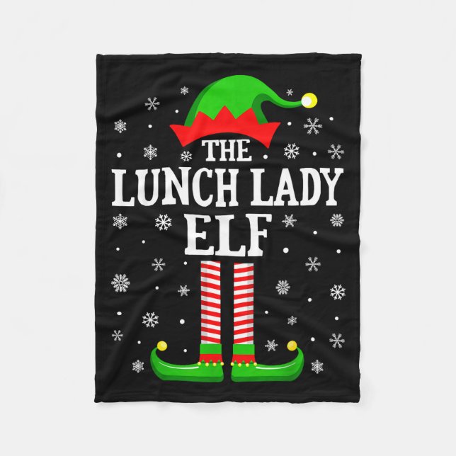 Manta Polar Lunch Lady Elf Funny Christmas Family Matching  (Anverso)