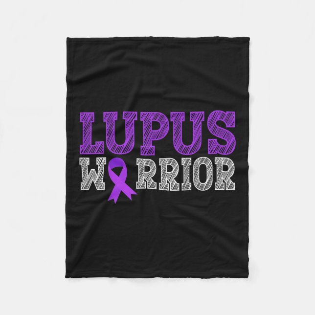 Manta Polar Lupus Warrior Purple Ribbon Lupus Awareness Mes (Anverso)