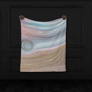 Manta Polar Luxe Strata   Agitación rosa de pizarra azul turbi