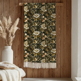 Manta Polar Luxury Foliage Blanket Elegant Green Gold Tones