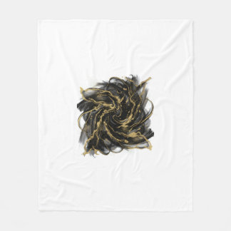 Manta Polar Luxury Gold and Black Abstract Marble Ink Flow