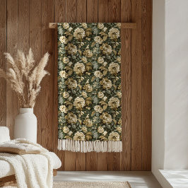 Manta Polar Luxury Green Gold Blanket Chic Pastel Foliage Art