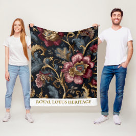 Manta Polar Luxury Indian Floral Fleece Blanket Vintage Royal