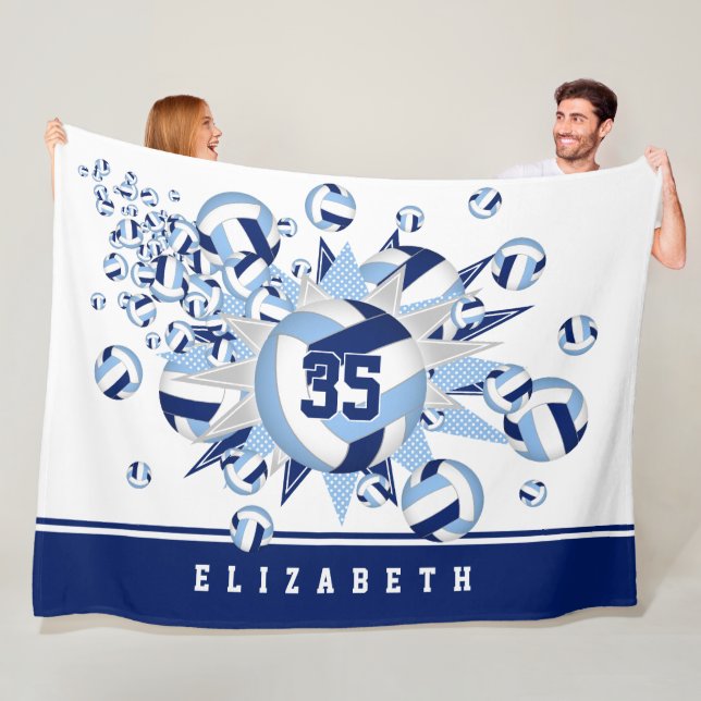 Manta Polar luz de las bolas de voleibol azul oscuro estrellas (In situ)