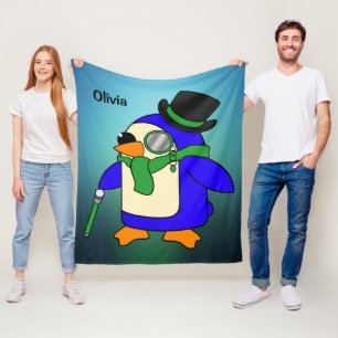 Manta Polar Luz de pingüino personalizado suave verde esmerald