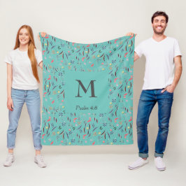 Manta Polar Luz floral Verde azulada | MONOGRAM | Cristiano