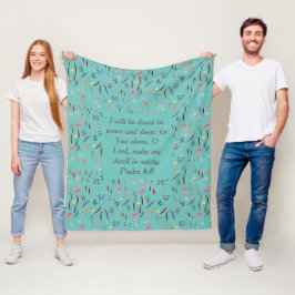 Manta Polar Luz floral Verde azulada | Seguridad del sueño de 