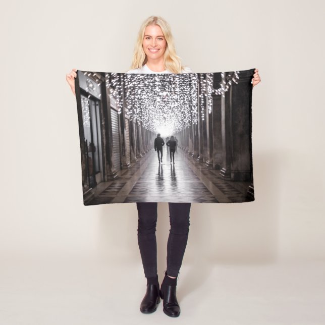 Manta Polar Luz, sombras y simetría - sepia (In situ)