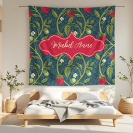 Manta Polar Mabel Anne Dark Blue Strawberry Vine