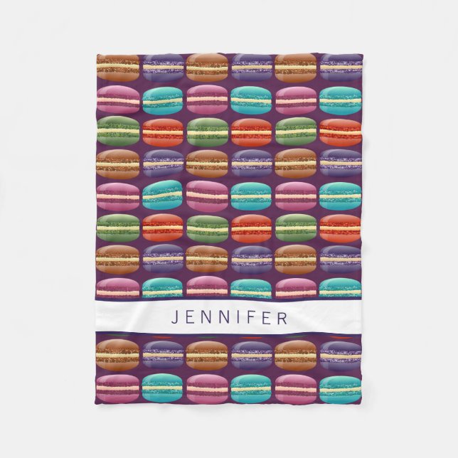 Manta Polar Macaron Cookies, Purpurina de Morado (Anverso)