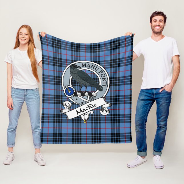 Manta Polar MacKie Blue Clan Badge Tartan Plaid (In situ)