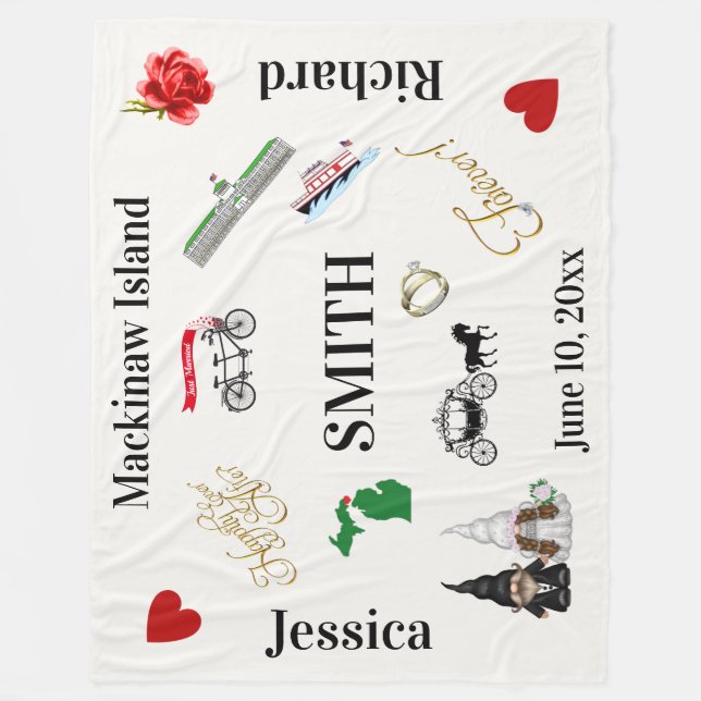 Manta Polar Mackinaw Island Boda Fleece Blanket (Anverso)